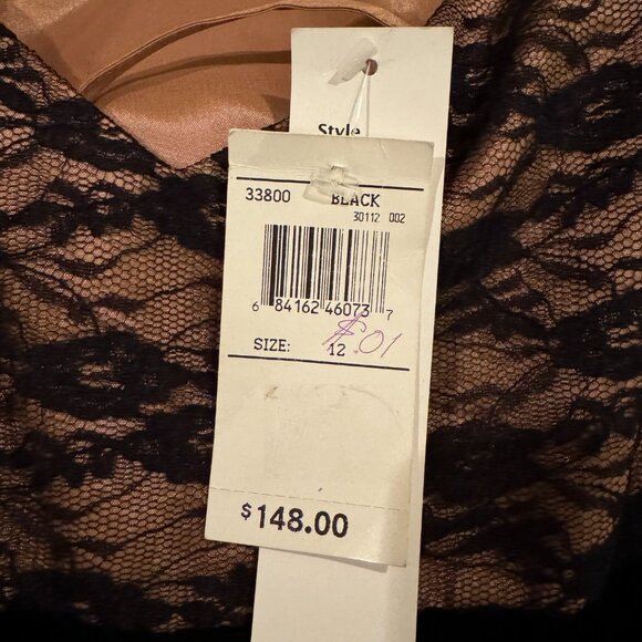 SPENSER JEREMY Vintage NWT Black Lace Velvet Lined Cocktail Party DRESS Size 12 - Picture 12 of 12